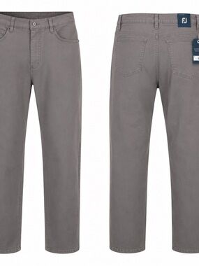 NWT FootJoy 1857 Sueded Cotton Twill 5 Pocket Pants Gray 35W x 30L Golf
